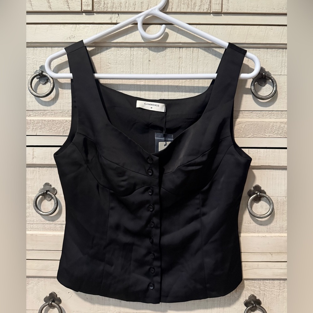 Commense Black Satin tank top